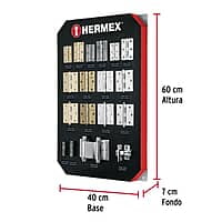 Exhibidor Hermex con bisagras - EX-HE-BI / 56362 Exhibidor Hermex con bisagras - EX-HE-BI / 56362