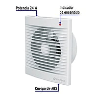 Extractor de aire de 6", blanco, Volteck, EXA-6B / 48532