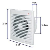 Extractor de aire de 6", blanco, Volteck, EXA-6B / 48532