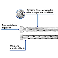 Manguera Para Boiler De 1/2 A 3/4 Aluminio 60 cm - FBO-1260X Manguera Para Boiler De 1/2 A 3/4 Aluminio 60 cm - FBO-1260X