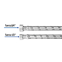 Manguera Para Boiler De 1/2 A 3/4 Aluminio 60 cm - FBO-1260X Manguera Para Boiler De 1/2 A 3/4 Aluminio 60 cm - FBO-1260X