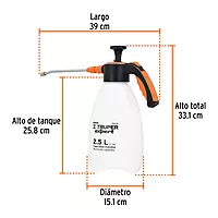 Fumigador doméstico de 2.5 litros, mango ergonómico, Expert, 102645 - FDO-2X