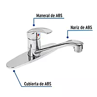 Monomando fregadero, ABS, cuello recto, BASIC - FP-076 / 49551 Monomando fregadero, ABS, cuello recto, BASIC - FP-076 / 49551