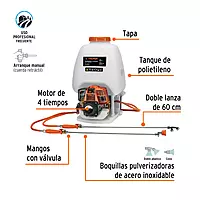 Fumigador de 25 L con motor a gasolina de 4 tiempos, Truper - FUG-254 / 101569 Fumigador de 25 L con motor a gasolina de 4 tiempos, Truper - FUG-254 / 101569