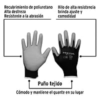 Guantes de nylon recubiertos de poliuretano, chicos, Pretul - GU-111P / 20029