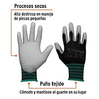 Guantes de nylon recubiertos de poliuretano, medianos - GU-112 / 13291 Guantes de nylon recubiertos de poliuretano, medianos - GU-112 / 13291