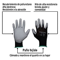 Guantes de nylon recubiertos de poliuretano, medianos,Pretul - GU-112P / 20030