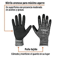 Guantes de nylon recubiertos de nitrilo arenoso, chicos - GU-131 / 17063