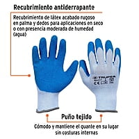 Guantes de poliéster recubiertos de latex, chicos - GU-411 / 15265 Guantes de poliéster recubiertos de latex, chicos - GU-411 / 15265