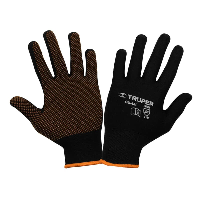 Guantes de poliéster con puntos de PVC en palma, chicos - GU-441 / 12650