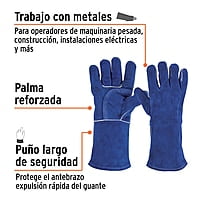 Guantes azules reforzados para soldador - GU-515 / 15246