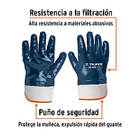 Guantes de algodón recubiertos de nitrilo, puño seguridad - GU-845 / 15245 Guantes de algodón recubiertos de nitrilo, puño seguridad - GU-845 / 15245