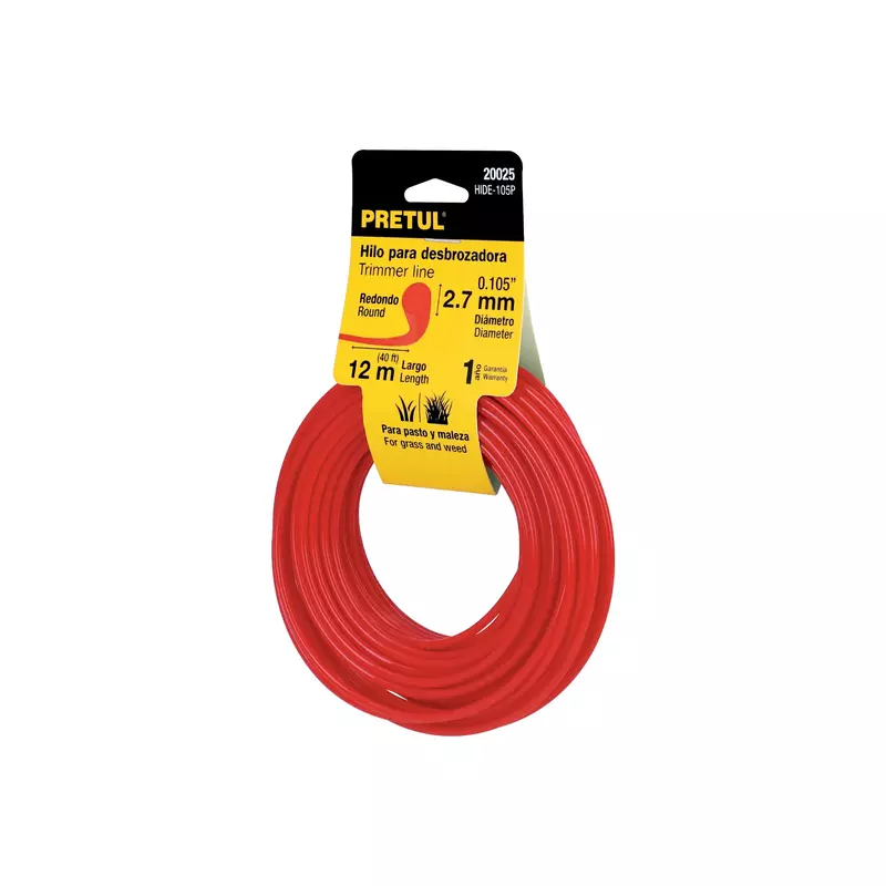 Tarjeta con 12 m hilo redondo 2.7 mm p/desbrozadora, Pretul - HIDE-105P / 20025 Tarjeta con 12 m hilo redondo 2.7 mm p/desbrozadora, Pretul - HIDE-105P / 20025