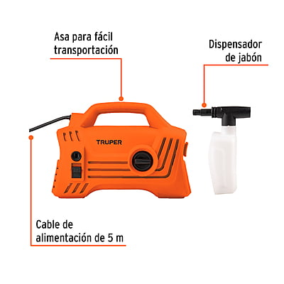 Hidrolavadora Eléctrica Compacta 1600 PSI, - HILA-1600C / 102795