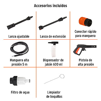 Hidrolavadora Eléctrica Compacta 1600 PSI, - HILA-1600C / 102795