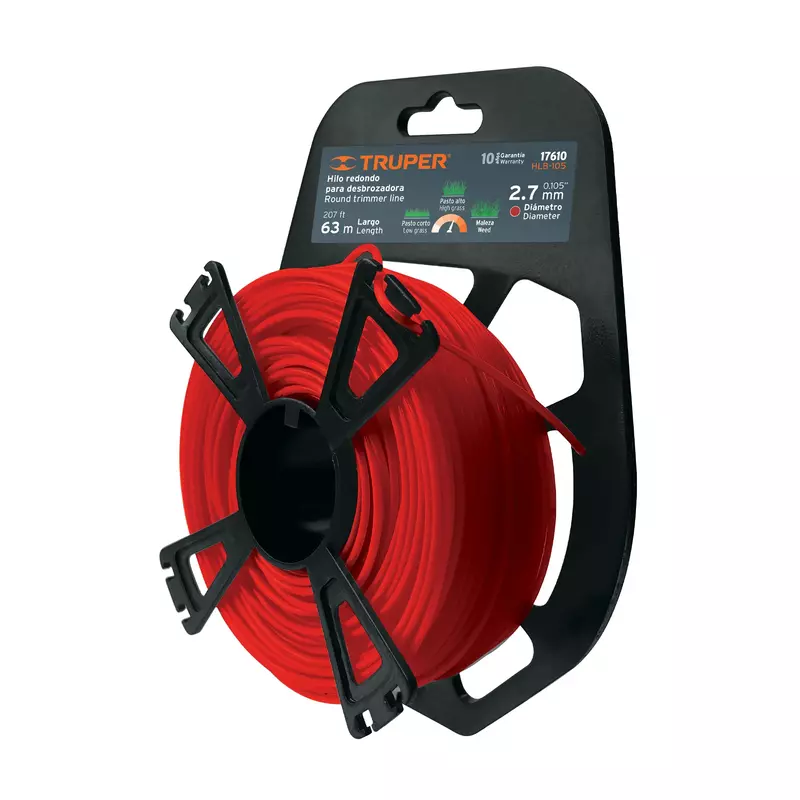Blíster con 63 m de hilo redondo 2.7 mm para desbrozadora - HLB-105 / 17610 Blíster con 63 m de hilo redondo 2.7 mm para desbrozadora - HLB-105 / 17610