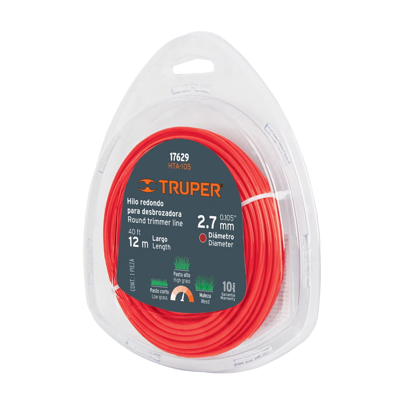 Blíster con 12 m de hilo redondo 2.7 mm para desbrozadora - HTA-105 / 17629 Blíster con 12 m de hilo redondo 2.7 mm para desbrozadora - HTA-105 / 17629