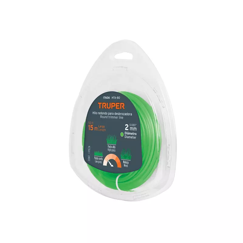 Blíster con 15 m de hilo redondo 2 mm para desbrozadora - HTA-80 / 17606 Blíster con 15 m de hilo redondo 2 mm para desbrozadora - HTA-80 / 17606