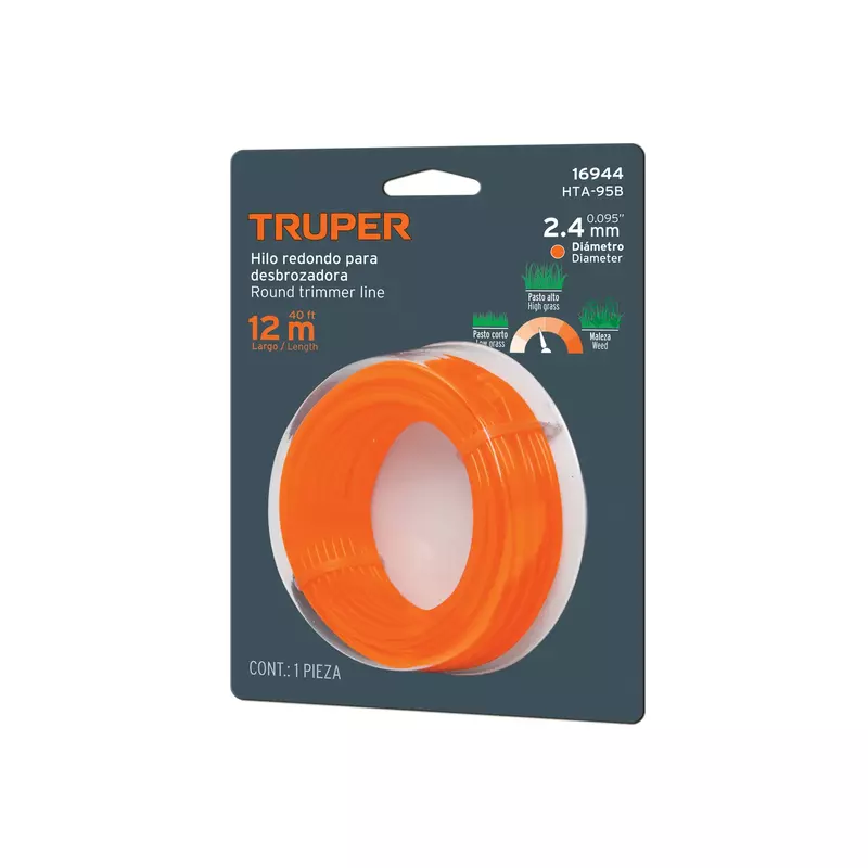 Tarjeta con 12 m de hilo redondo 2.4 mm para desbrozadora - HTA-95B / 16944 Tarjeta con 12 m de hilo redondo 2.4 mm para desbrozadora - HTA-95B / 16944