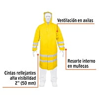 Gabardina impermeable con reflejante, talla mediana, PVC - IM-REF-M / 17722 Gabardina impermeable con reflejante, talla mediana, PVC - IM-REF-M / 17722
