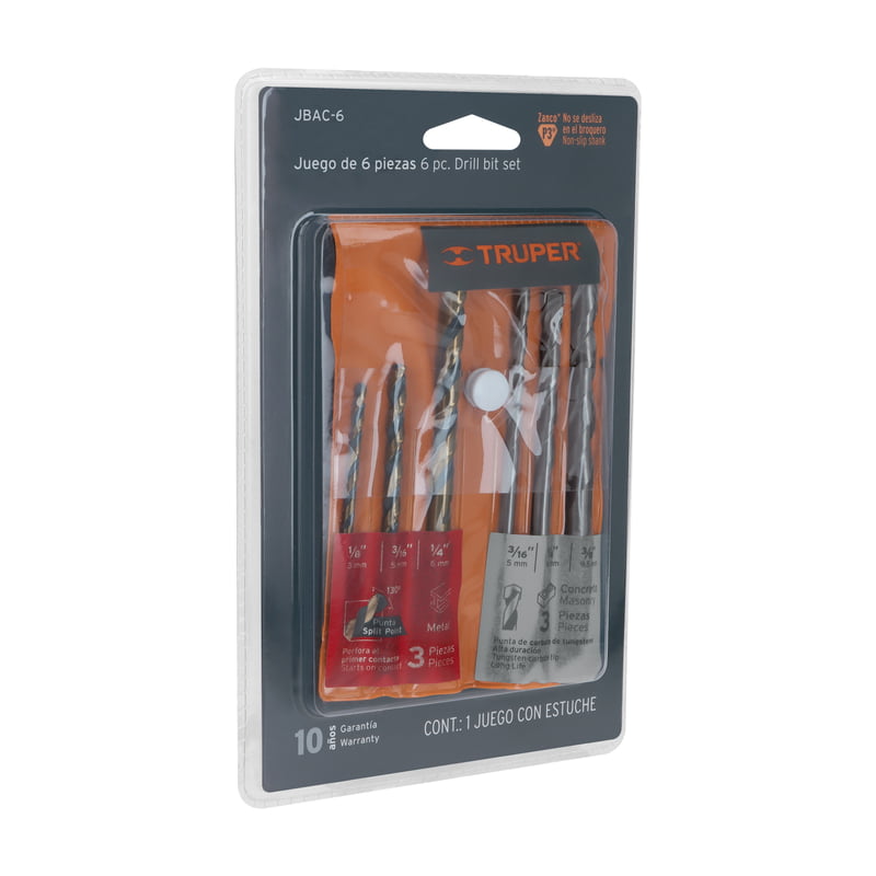 Juego de brocas para metal y concreto, 6 piezas - JBAC-6 / 11336