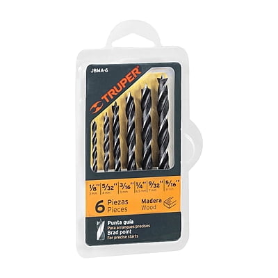 Juego de 6 brocas con punta centradora para madera - JBMA-6 / 11337