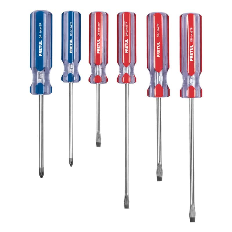 Juego de desarmadores, 6 piezas, mango PVC, Pretul - JD-6TP / 20214 Juego de desarmadores, 6 piezas, mango PVC, Pretul - JD-6TP / 20214