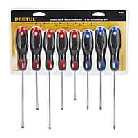 Juego de 8 desarmadores mango Comfort Grip, Pretul - JD-8BP / 20219 Juego de 8 desarmadores mango Comfort Grip, Pretul - JD-8BP / 20219