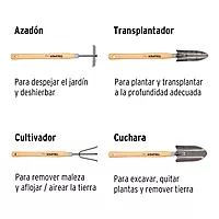 Juego de 4 herramientas de 15' para jardín - JJ-4L / 15040