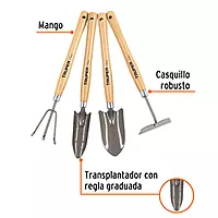 Juego de 4 herramientas de 15' para jardín - JJ-4L / 15040