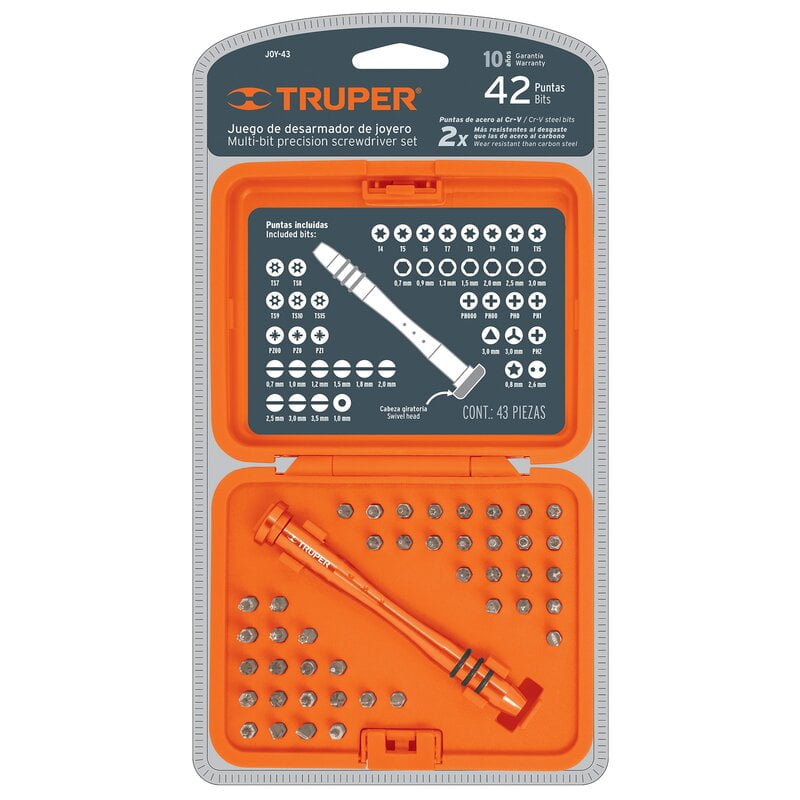 Juego desarmadores de joyero, punta intercambiable,42pzas - JOY-43 / 14163