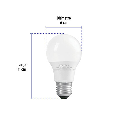 Lámpara LED A19 6 W (equiv. 40 W) luz de día blíster Volteck - 46856 - LED-40F - Caja con 12 Pieza – Master 96 Lámpara LED A19 6 W (equiv. 40 W) luz de día blíster Volteck - 46856 - LED-40F - Caja con 12 Pieza – Master 96