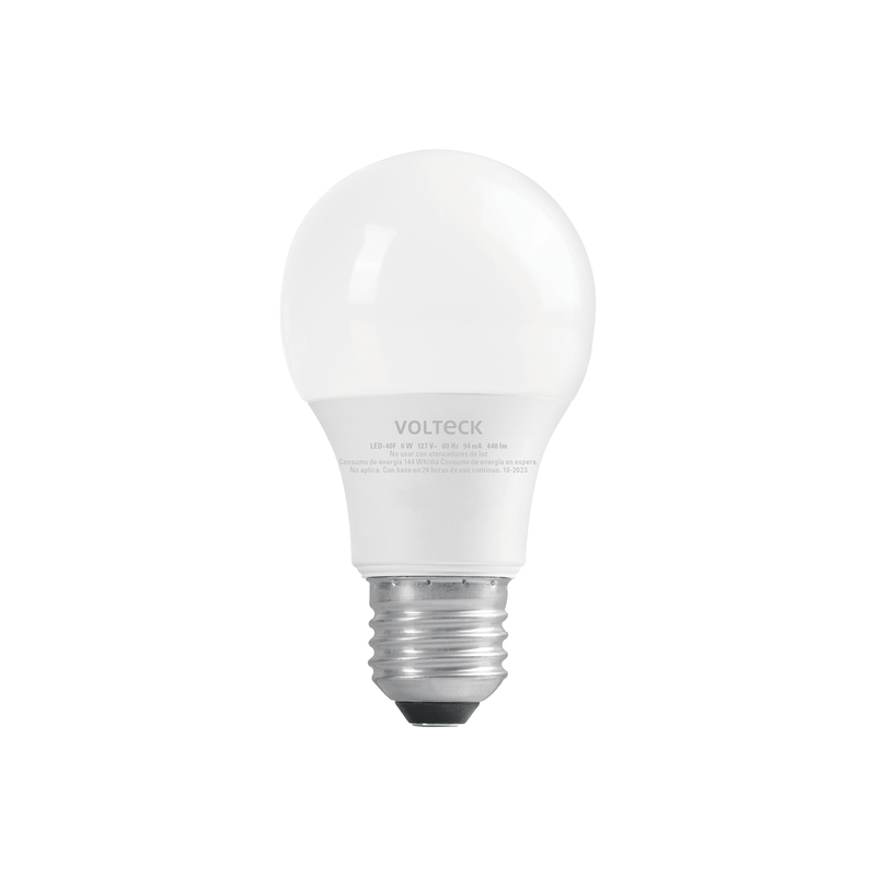 Lámpara LED A19 6 W (equiv. 40 W) luz de día blíster Volteck - 46856 - LED-40F - Caja con 12 Pieza – Master 96 Lámpara LED A19 6 W (equiv. 40 W) luz de día blíster Volteck - 46856 - LED-40F - Caja con 12 Pieza – Master 96