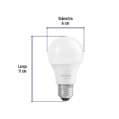Lámpara LED tipo bulbo A19 9 W luz de día, caja, Volteck - LED-60FC / 47546 Lámpara LED tipo bulbo A19 9 W luz de día, caja, Volteck - LED-60FC / 47546