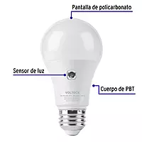Lámpara LED tipo bulbo A19 10 W con sensor de luz, Volteck 46990 - LED-75SL Lámpara LED tipo bulbo A19 10 W con sensor de luz, Volteck 46990 - LED-75SL