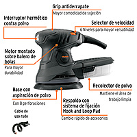 Lijadora roto orbital 5' 260 W, industrial, Truper - LIRO-5N / 15399 Lijadora roto orbital 5' 260 W, industrial, Truper - LIRO-5N / 15399