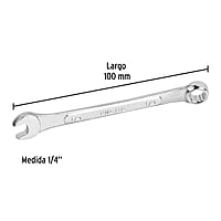 Llave combinada, 1/4' x 100 mm, Pretul - LL-2008P / 21880