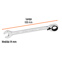Llave combinada matraca reversible, 14x188 mm,Truper Expert - LL-2014MXR / 13699 Llave combinada matraca reversible, 14x188 mm,Truper Expert - LL-2014MXR / 13699