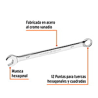 Llave combinada, extralarga, 1/2' x 202 mm - LL-2016 / 15594