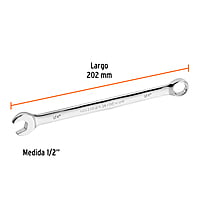 Llave combinada, extralarga, 1/2' x 202 mm - LL-2016 / 15594