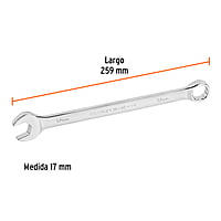 Llave combinada, extralarga, milimétrica, 17 x 259 mm - LL-2017M / 15621 Llave combinada, extralarga, milimétrica, 17 x 259 mm - LL-2017M / 15621