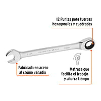 Llave combinada con matraca, 18 x 230 mm, Truper Expert - LL-2018MX / 15748