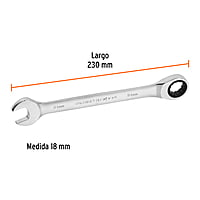 Llave combinada con matraca, 18 x 230 mm, Truper Expert - LL-2018MX / 15748