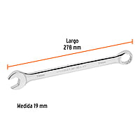 Llave combinada, extralarga, milimétrica, 19 x 278 mm - LL-2019M / 15623