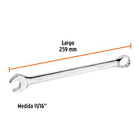Llave combinada, extralarga, 11/16' x 255 mm - 15597 LL-2022