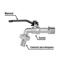 Llave de esfera, 1/2' de zinc, Pretul - LL-21P / 23146