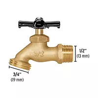 Llave para manguera, de latón 1/2'', 100 g, Pretul - LL-JAR-P / 22146