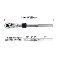 Matraca telescópica cuadro 3/8' cabeza articulada - M-3890 / 13219