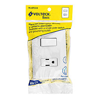 Placa armada contacto e interruptor sencillo, Volteck Basic - PA-APCO-B / 25077 Placa armada contacto e interruptor sencillo, Volteck Basic - PA-APCO-B / 25077