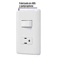Placa armada contacto e interruptor sencillo, Volteck Basic - PA-APCO-B / 25077 Placa armada contacto e interruptor sencillo, Volteck Basic - PA-APCO-B / 25077